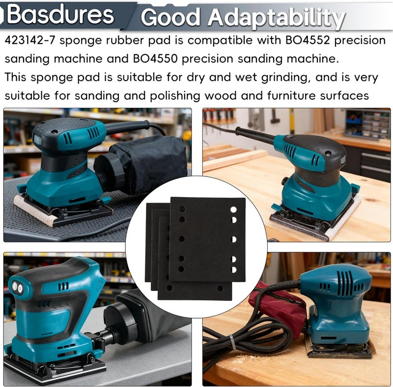 Basdures Replacement 423142-7 Sponge Rubber Fits BO4550, BO4552 Finishing Sander (4 Pack) - Image 5